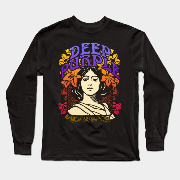 deep purple band art Long Sleeve T-Shirt by simamba21